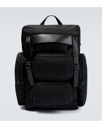 Saint Laurent City Leather-trimmed Backpack - Black