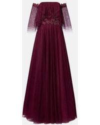 Costarellos - Embellished Off-Shoulder Tulle Gown - Lyst