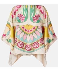 La DoubleJ - Square Printed Silk Twill Top - Lyst