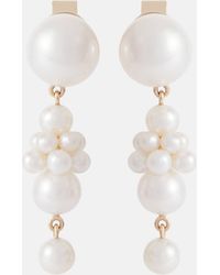 Sophie Bille Brahe - Petite Tulip 14kt Yellow Gold Earrings With Pearls - Lyst
