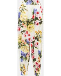 Dolce & Gabbana - Pantalon fusele en coton a fleurs - Lyst