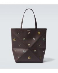 Loewe - X Louis Wain Puzzle Fold Cats Leather Tote Bag - Lyst