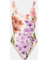 Agua Bendita - Floral-Applique Swimsuit - Lyst