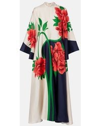 La DoubleJ - Magnifico Floral Silk Twill Maxi Dress - Lyst