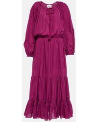 Isabel Marant - Latifa Cotton And Linen-Blend Midi Dress - Lyst