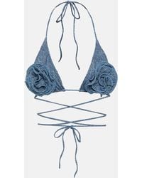 Magda Butrym - Floral Applique Triangle Bikini Top - Lyst