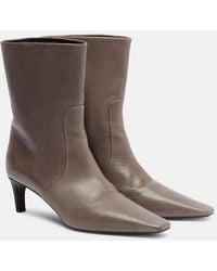 Brunello Cucinelli - Monili Leather Ankle Boots - Lyst