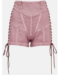 Jean Paul Gaultier - X Knwls High-Rise Denim Corset Shorts - Lyst