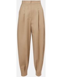 Max Mara - Kabuki Cotton-Blend Canvas Tapered Pants - Lyst