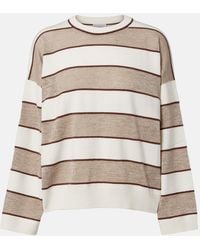 Brunello Cucinelli - Pull Raye En Laine, Cachemire Et Soie - Lyst