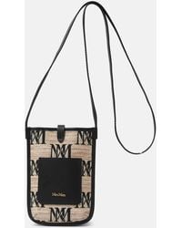 Max Mara - Phony Leather-trimmed Canvas Phone Pouch - Lyst
