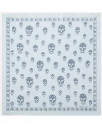 McQueen - Skull Pleated Silk Scarf - Lyst