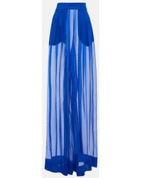 LAQUAN SMITH - Weite High-Rise-Hose Aus Seide - Lyst