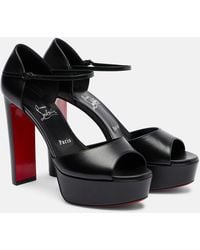 Christian Louboutin - Sandaloo 130 Leather Heeled Sandals - Lyst