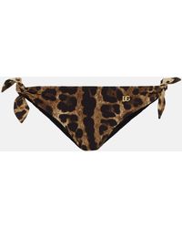 Dolce & Gabbana - Leopard-print Bikini Bottoms - Lyst