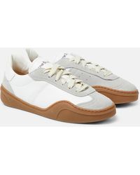 Acne Studios - Suede-trimmed Leather Sneakers - Lyst