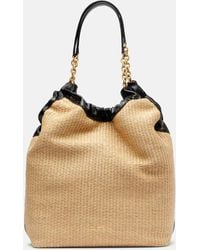 DeMellier London - Bolso Al Hombro Miami De Rafia Con Piel - Lyst