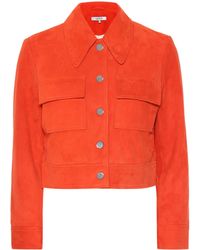 Ganni Veste en daim Salvia - Rouge