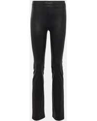 Stouls - Pantalones Cropped De Piel - Lyst