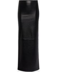 Monot - Low-Rise Leather Maxi Skirt - Lyst