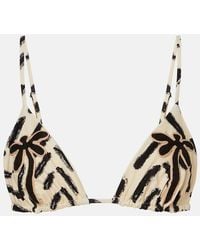 Johanna Ortiz - Embroidered Printed Bikini Top - Lyst