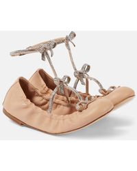 Rene Caovilla - Caterina Bow-Detail Leather Ballet Flats - Lyst