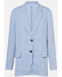 Brunello Cucinelli - Linen-Blend Blazer - Lyst