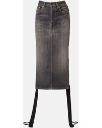 Balenciaga - Falda Tubo En Denim Con Cordones - Lyst