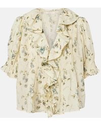 Doen - Henri Floral Cotton Voile Top - Lyst