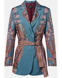 Etro - Floral Printed Silk Blazer - Lyst