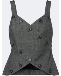 Ferragamo - Top En Laine Vierge A Boutons - Lyst