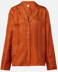 TOTEME - Pyjama-Hemd Monogram Aus Seiden-Twill - Lyst