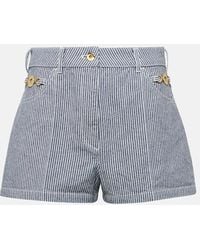 Patou - Striped High-Rise Denim Shorts - Lyst