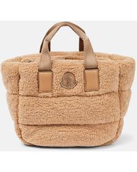 Moncler - Caradoc Mini Leather-trimmed Tote Bag - Lyst