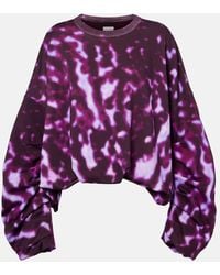 Dries Van Noten - Printed Draped Cotton Sweatshirt - Lyst