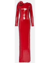 Rodarte - Floral-Applique Sequined Gown - Lyst