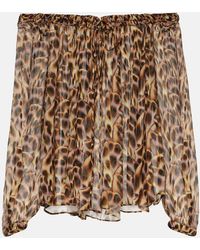 Isabel Marant - Vutti Printed Off-Shoulder Blouse - Lyst