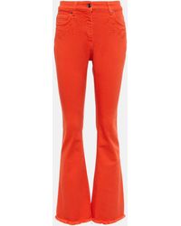 Etro - Jeans flared de tiro medio con bordado - Lyst