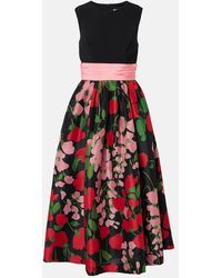 Carolina Herrera - Silk Midi Dress - Lyst