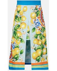 Dolce & Gabbana - Layered Printed Cotton-Blend Midi Skirt - Lyst
