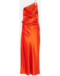 The Sei - One-Shoulder Silk Satin Midi Dress - Lyst