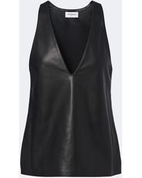 Balmain - Leather Top - Lyst