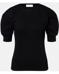 Victoria Beckham - Top Aus Einem Baumwollgemisch - Lyst