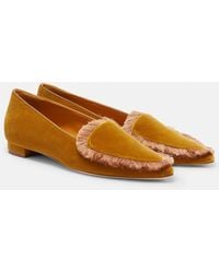 Manolo Blahnik - Agofran Fringed Velvet Loafers - Lyst