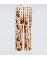 Bode - Tobacco Signet Printed Silk Pants - Lyst