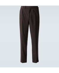 dunhill - Wool And Cashmere Flannel Tapered Pants - Lyst