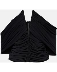 Magda Butrym - Off-Shoulder Cropped Jersey Blouse - Lyst
