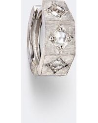 Marie Lichtenberg - Ecrou 18Kt Single Hoop Earring With Diamonds - Lyst