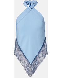 Rabanne - Chainmail Halterneck Crepe Top - Lyst