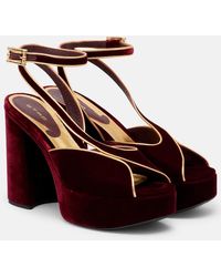 Etro - 120 Velvet Platform Sandals - Lyst